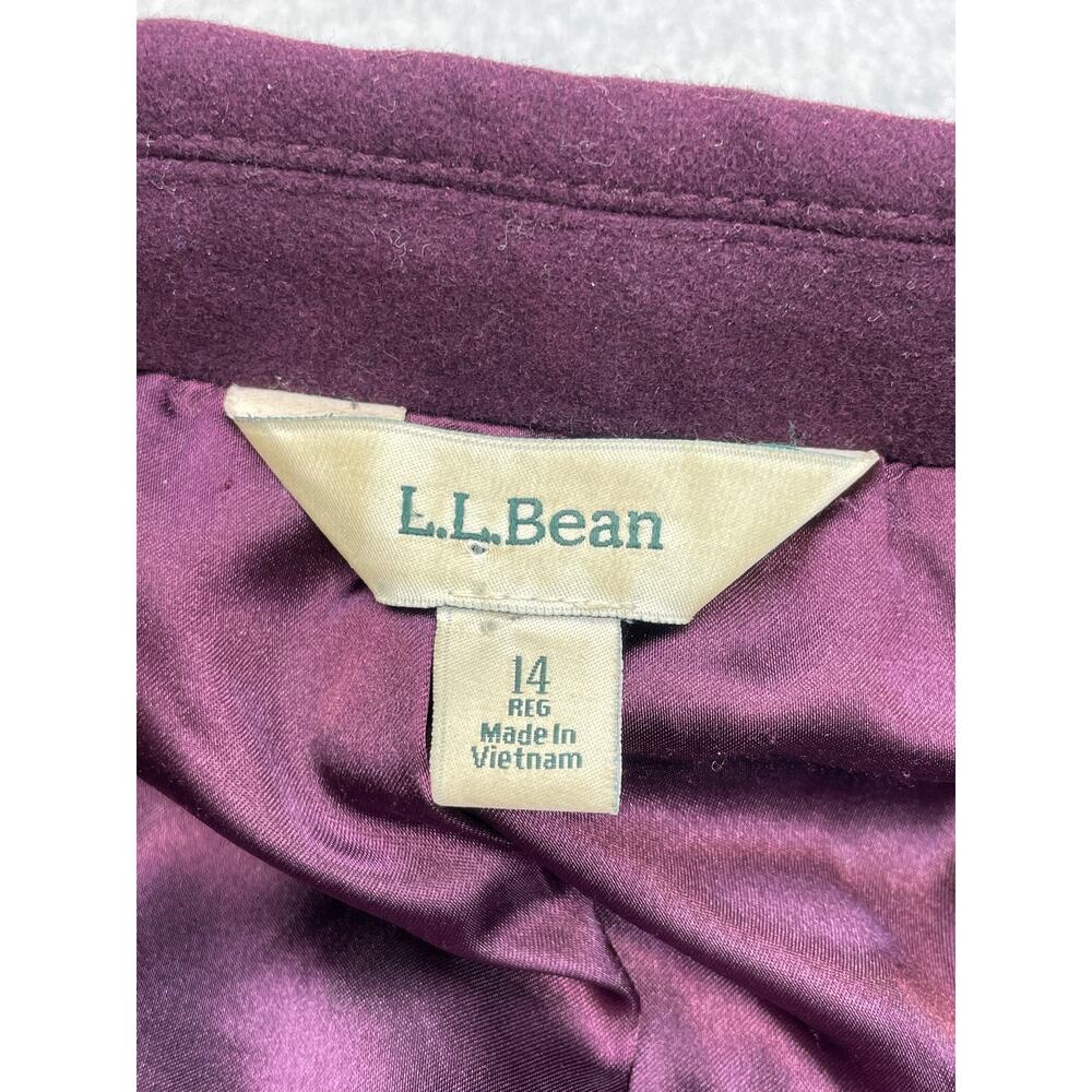 LL Bean Blazer Women 14 Purple Cashmere Wool 3-Button Jacket Single Breast Lined - Picture 5 of 10